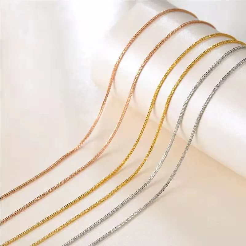 

BANFU Real 18K Gold Necklace Pendant Chain Solid AU750 Chopin Chain for Women Fine Jewelry Wedding Gift Man Chain Luxury