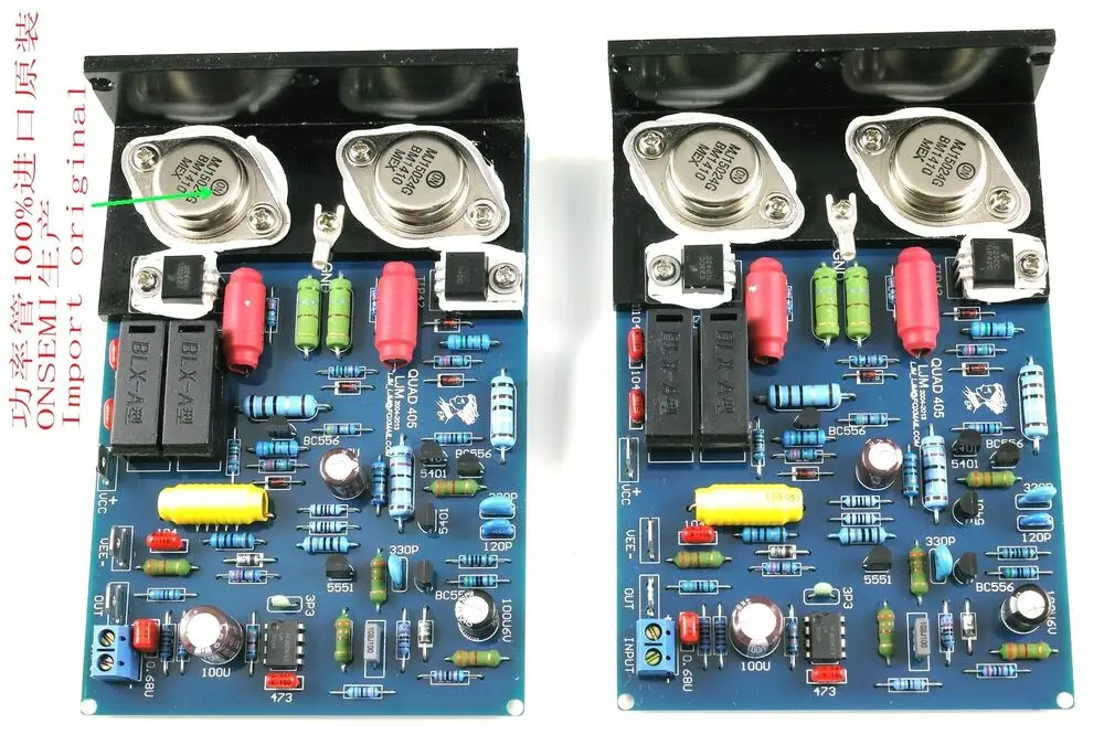 

1 пара DIY KIT QUAD405 клон Hi-Fi стерео усилитель мощности двухканальный MJ15024 AMP