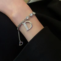 new arrival europe and america fashion light luxury metal lettered d bracelets party street snap womens jewelry bracelets 2022