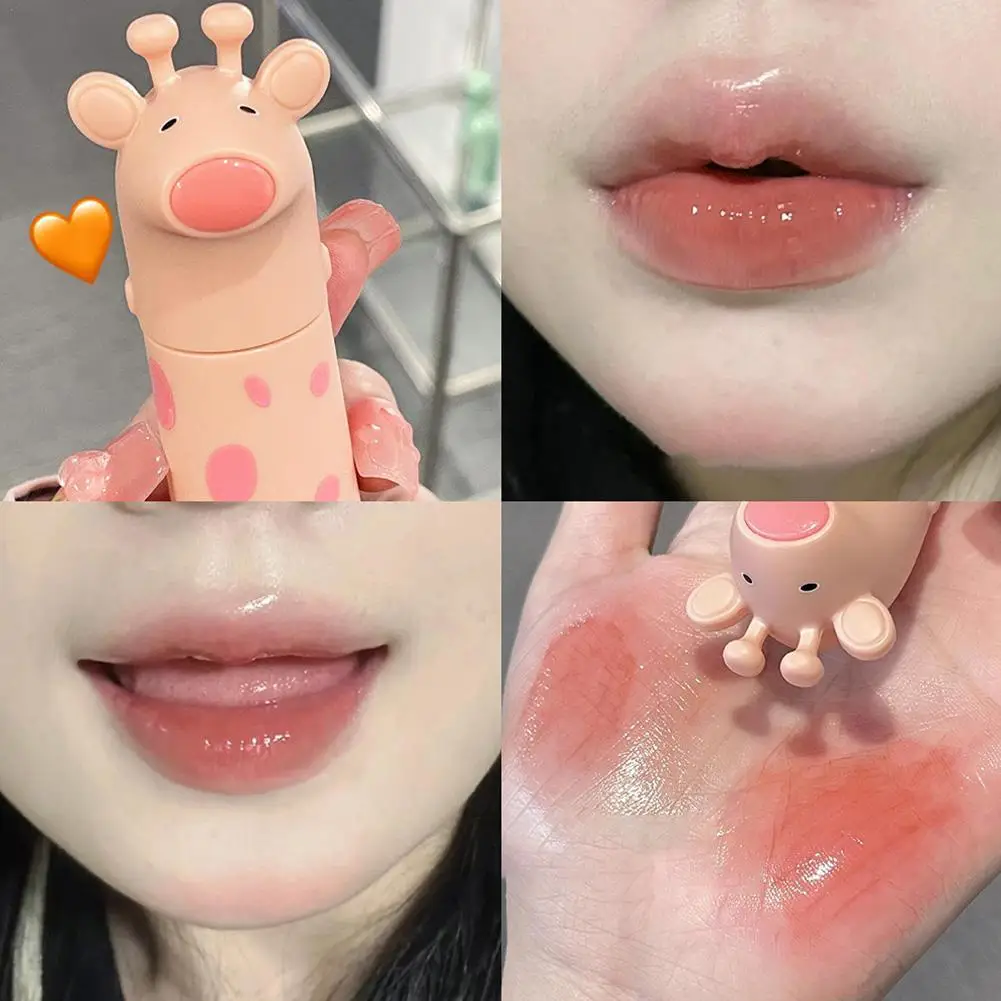 

Creative Deer Mirror Lipgloss Glass Lipstick Moisturizing Red Lip Tint Makeup Long Lasting Waterproof Lip Gloss Cosmetics