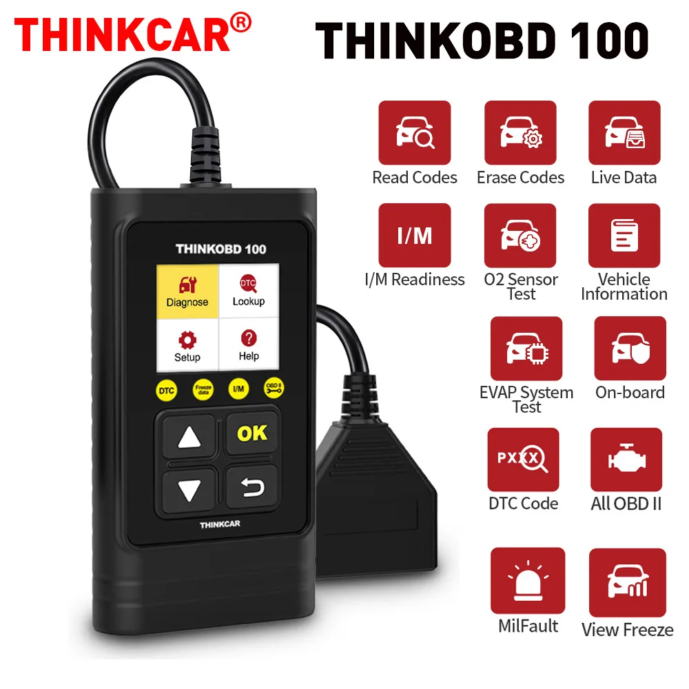 THINKCAR THINKOBD 100 считыватель кодов Obd2 сканер для автомобиля диагностические инструменты Obd 2 Диагностика функций