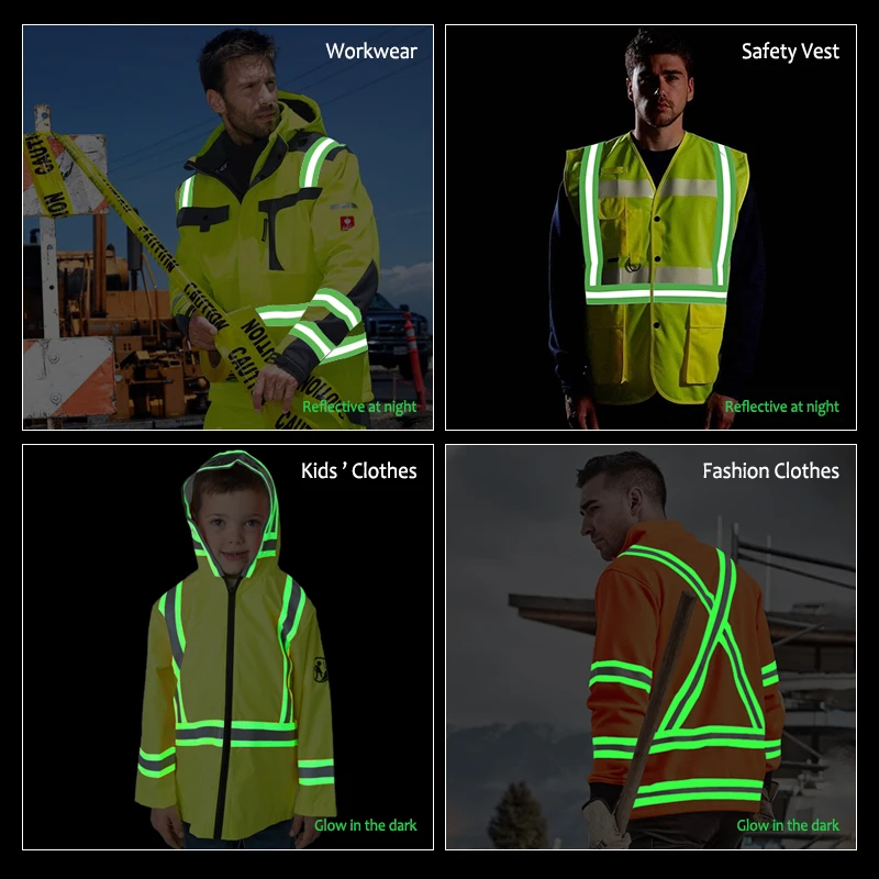 VOOFENG 10 часов фотолюминисцентная лента высокая Серебряная светоотражающая ткань