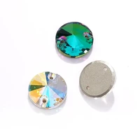 rivoli high quality glass sewn on rhinestone glitter round 81012141618mm crystal stones rhinestones for sewing clothes