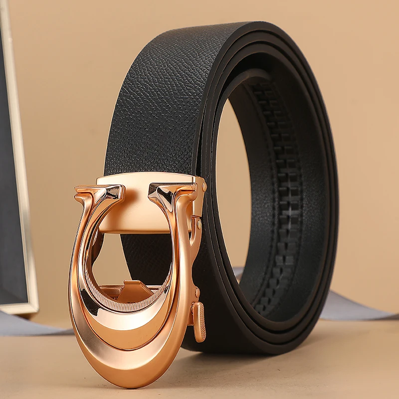 New Male Fashion Automatic Buckle Belt Men's Genuine Trend Belt for women Designer Ladies Denim Belt Width 3.4cm