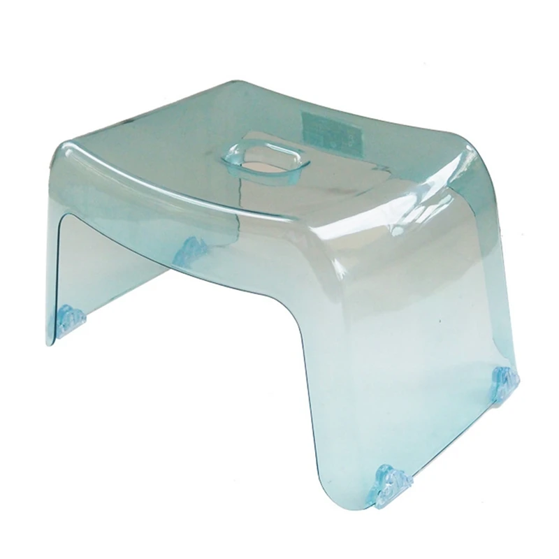 

SEWS-Bathroom Bath Stool Non-Slip Transparent Shoe Changing Stool Toilet Thickened Plastic Stool PET Low Stool