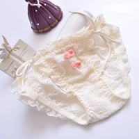 girls summer pure cotton flounces princess lace sexy frenulum rope mid waisted panties soft knicker naughty gentle cute briefs
