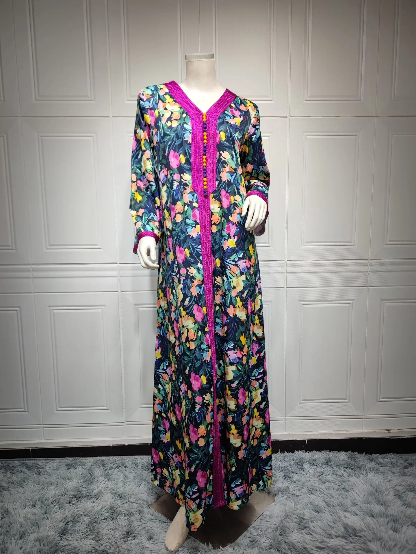 Abaya For Women Dubai Turkey 2023 New Women Robe Moroccan Caftan Kaftan Clothing Gurban Festival Arab Abaya Printing Female