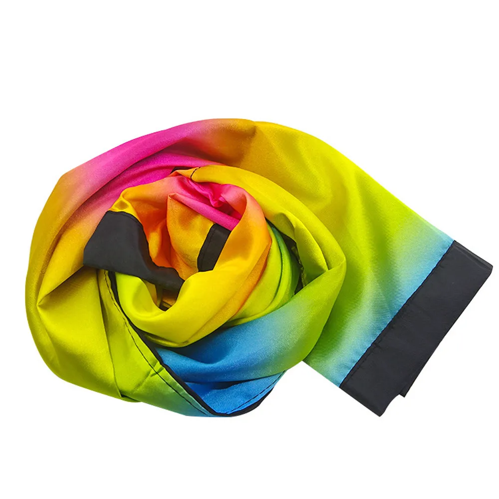 

Color Props Professional M Silk Scarf to Magic Rainbow Black Stripe Change Trick Education