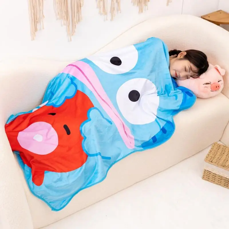 

Kawaii Sanriod Anime Hobby My Melody Cinnamoroll Cute Plush Styling Blanket Ice Silk Blanket Large Air Conditioning Blanket
