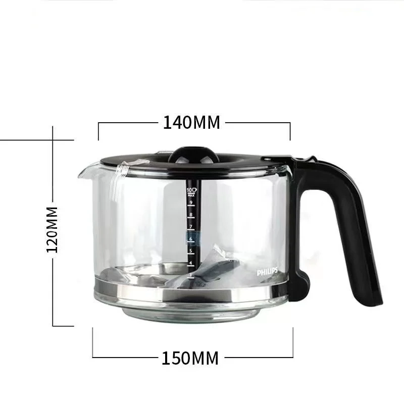 Фото Стеклянный кувшин для кофеварки, фильтр-воронка для Philips HD7761 HD7762 HD7765 HD7766 HD7767 HD7768 HD7769, детали стеклянного горшка для кофеварки №1