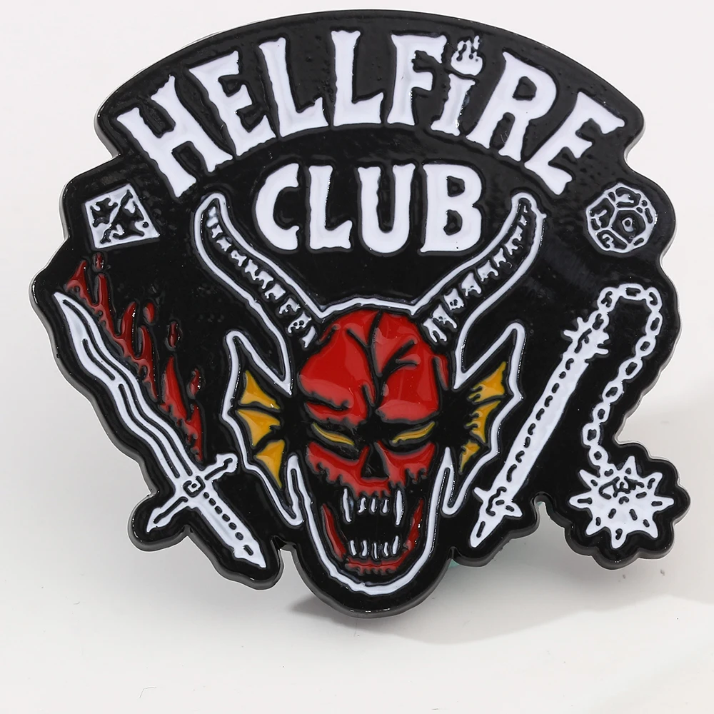

Hot TV Show Hellfire Club Brooch Metal Hard Enamel Badge Punk Lapel Pin Backpack Clothes Decoration Jewelry Gift For Fans