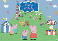 peppa pig birthday party background cloth living room children bedroom layout photo photography background curtain decorations