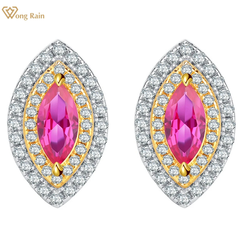 

Wong Rain Bohemia 925 пробы Серебряный 4*8 мм рубин с цитрином, с аметистом высокоуглеродная шпилька с алмазами серьги ювелирные украшения