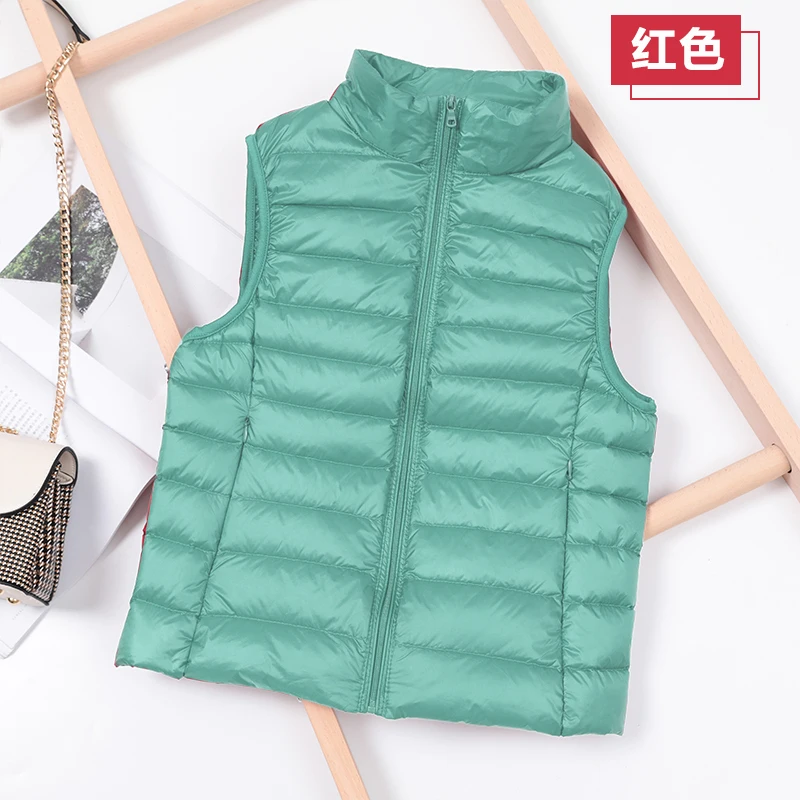 Ultra-light Women's Winter Down Jacket Sleeveless White Duck Feather Warm Waistcoat Down Vest Outerwear Coats for Woman Packable