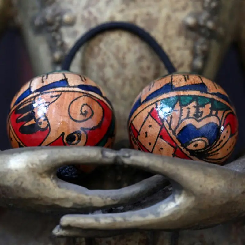 Африканский музыкальный шар деревянный двойной классический шейкер погремушка