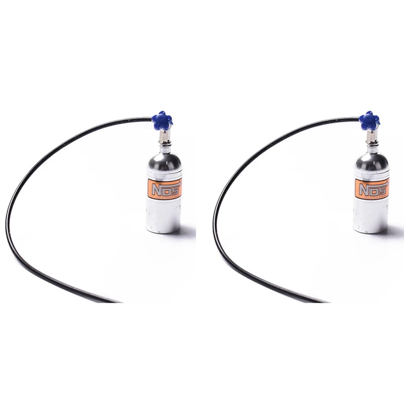 

2X Simulated NOS Nitrogen Bottle for 1/10 RC Crawler Car Defender Bronco RC4WD D90 D110 TRX4 Axial Scx10 90046,Silver