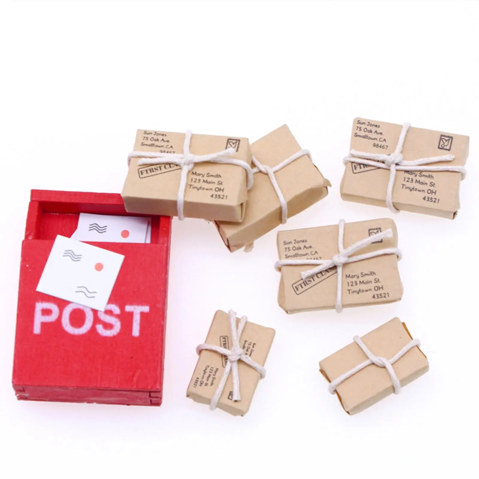 

Миниатюрный Мини-почтовый ящик для кукольного домика, украшение для посылки и карт, аксессуар для мебели, домашнее украшение, ролевая игра «...