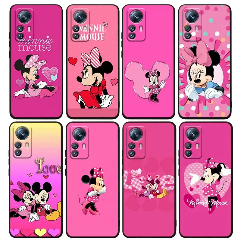 

Minnie Mickey Mouse Hot Phone Case For Xiaomi Mi 12T 12S 12X 12 11 11T 11i 10T 10 Pro Lite Ultra 5G Soft Cover Black Funda