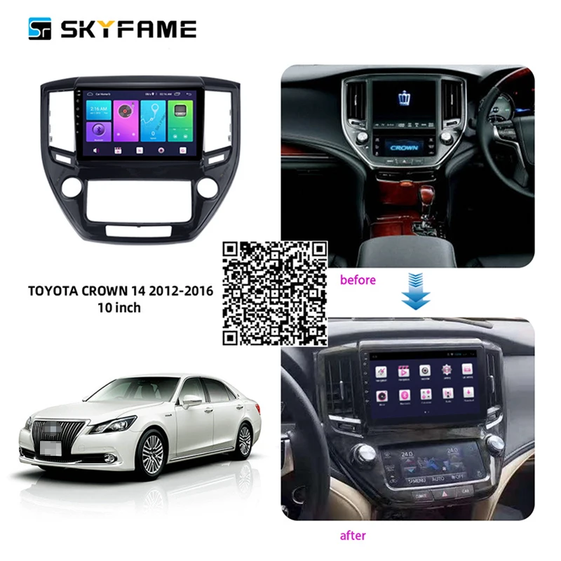 

SKYFAME 4+64G Car Radio Stereo For Toyota Crown S210 2012-2018 Android Multimedia System GPS Navigation DVD Player