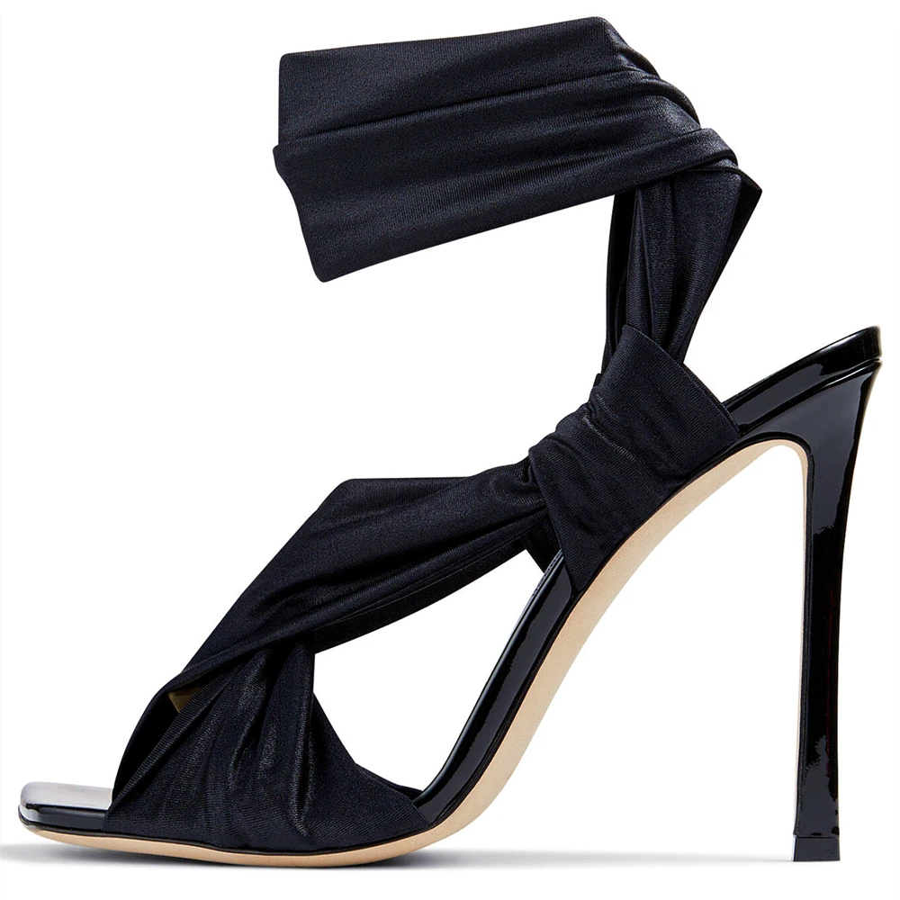 New Pattern Summer Ms Banquet Sandals Thin Heels Sexy Peep Toe Cross-Tied Gladiator Sandals Silk Women's Shoes Fashion Show