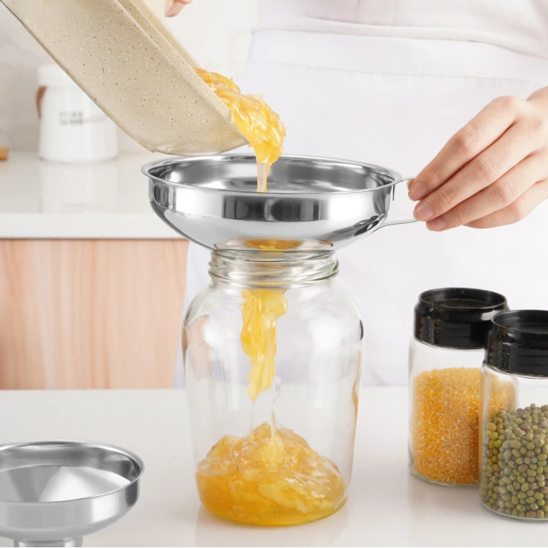 

Stainless Steel Wide Mouth Funnel Packing Jam Salad For Jars Canned Filteroil Wine Water Spices Kitchen Accessories Tools Gadget