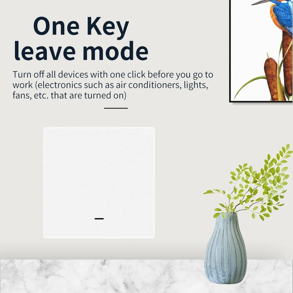 Беспроводной переключатель ihsine Tuya ZigBee Smart Scene настенный с клейкой на батарейках