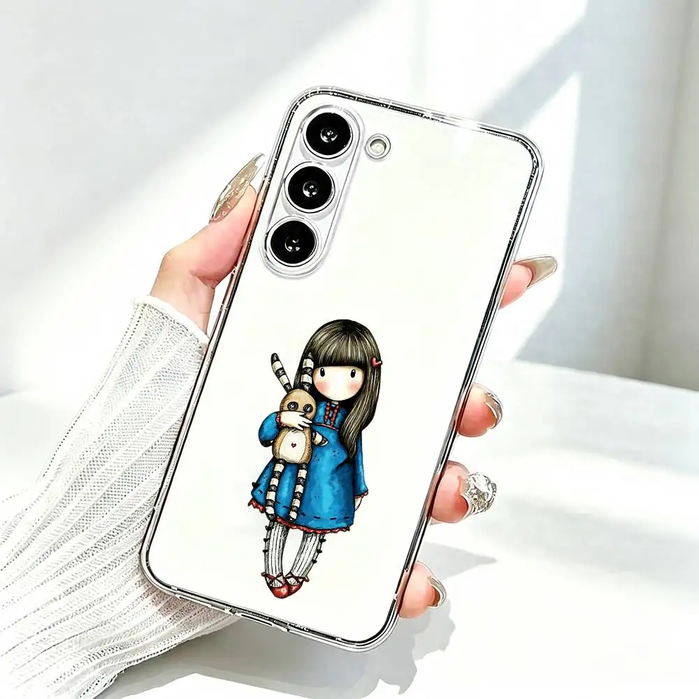 Фото Милый чехол для телефона S-Santoro G-Gorjuss для Samsung A10,12,20,21S,30,31,40,50,51,52,70,71, прозрачный чехол №3