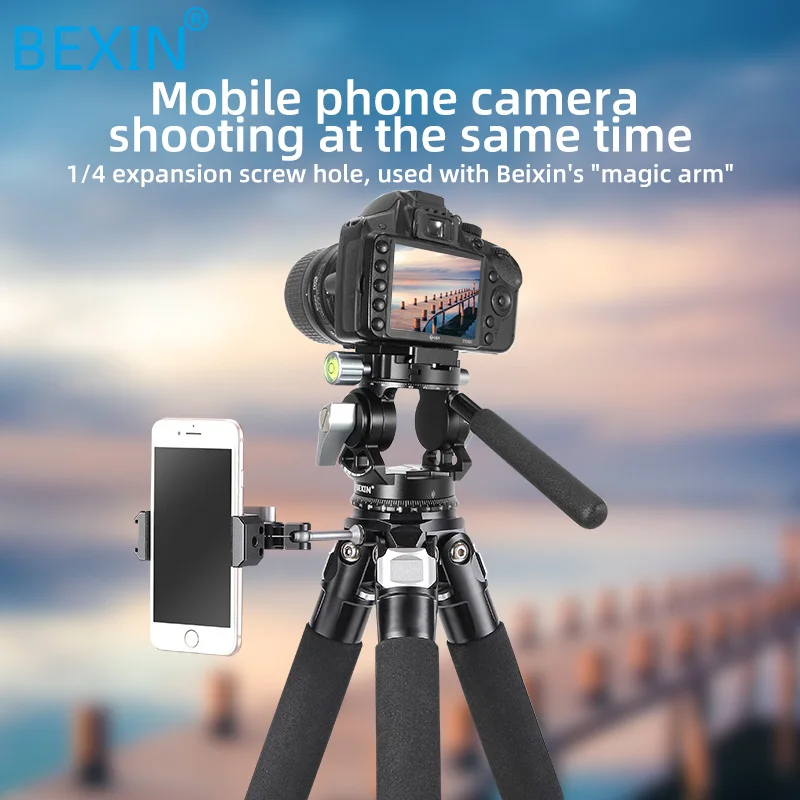 Штатив BEXIN RA334 для камеры DSLR портативный алюминиевый дорожный штатив с панорамной