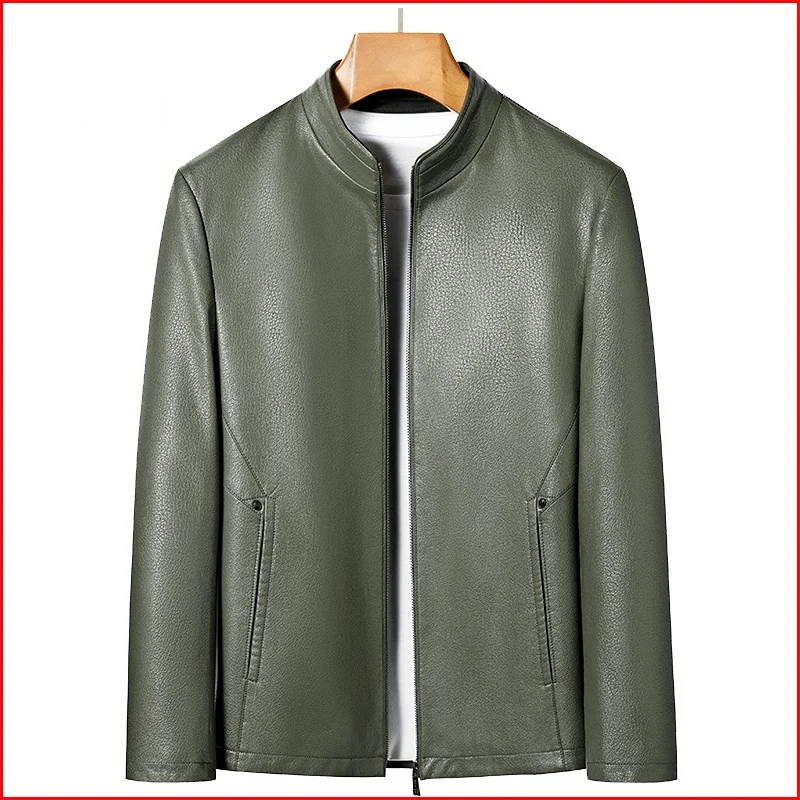 Новая высококачественная кожаная куртка Мужская одежда из ультраволокнистой