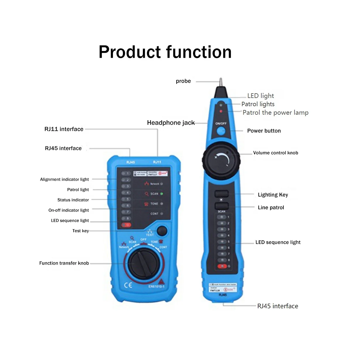 Тестер BSIDE FWT11 RJ11 RJ45 Cat5 Cat6 детектор телефонных проводов тестер сетевого кабеля