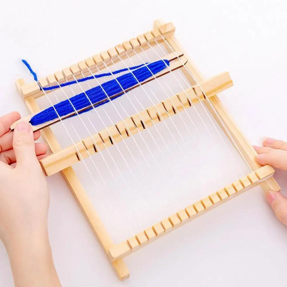 

20cm Wooden Weaving Loom Starter Kit Hand-woven Diy Tapestry Scarf Loom Sewing Woven Household Machine Multifunctional Set M3c9