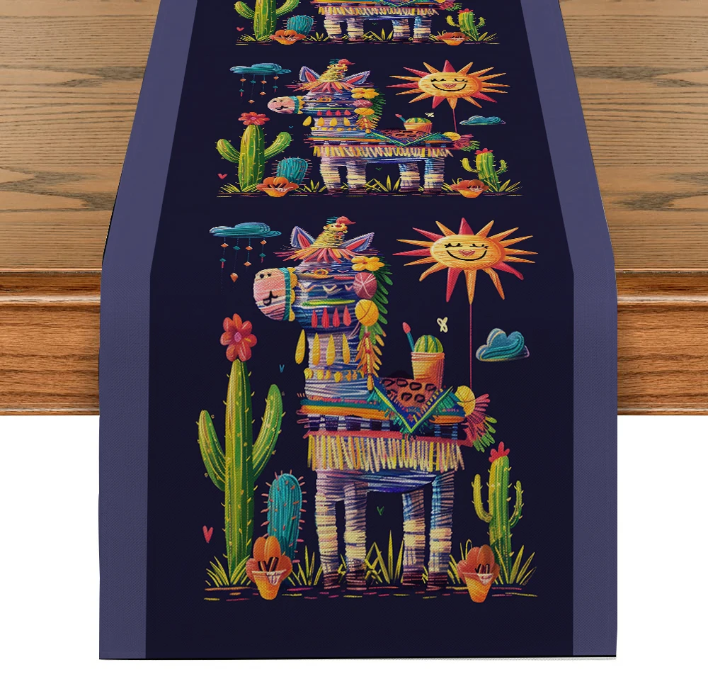 Кактус Пиньята Мексика Травень 5-День Мертвых Настольная дорожка Полиэстеровые