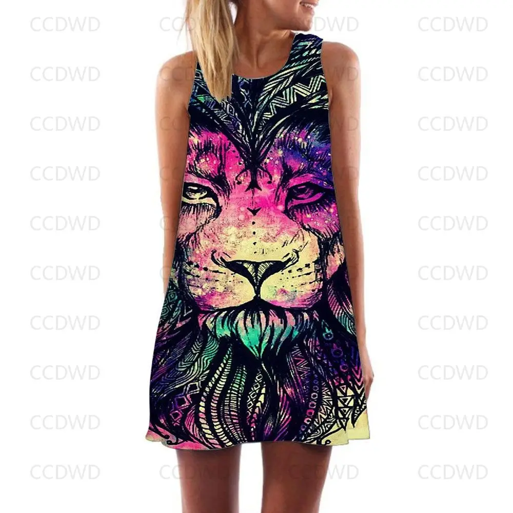 

Prom Dresses Tie Dye Mini Dress Animal Sexy Suspenders Woman Colorful Y2k Luxury Dress Party Fashion Summer 2022 3D Print Planet