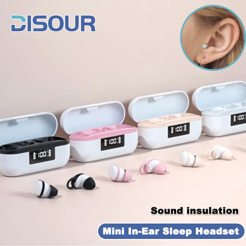 

DISOUR 2023 NEW Super Mini Smart Sleep Bluetooth Earbuds Invisible Earphone True Wireless Earpiece Nano No Pain for All Phones