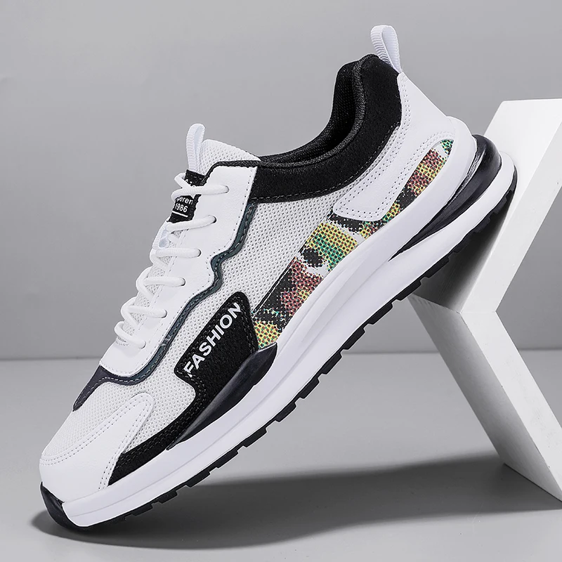 Men's Outdoor Morning Running Mesh Breathable Running Shoes Men's Fashion Leisure Fitness Walking Shoes Sports Running Shoes