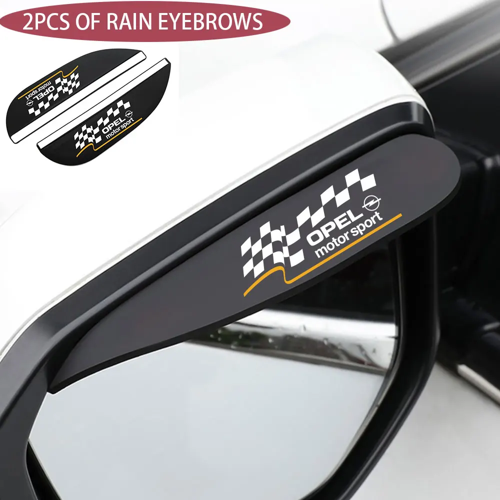 

For Opel motor sport 2 Pcs Car side Mirror waterproof Sun Visor Rain Eyebrow Auto Car Rear View Side Rain Shield Accessories
