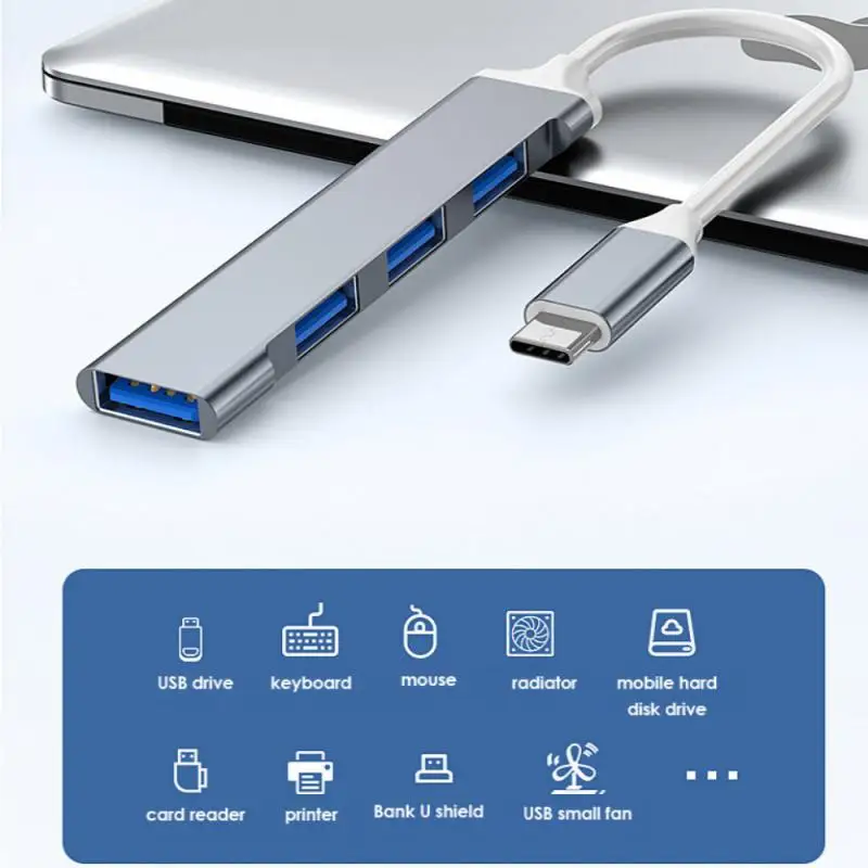 

USB 3.0 Extender Hub USB High Speed Laptop Aluminum Alloy Dock Multifunctional One Drag Four USB 3.0 2.0 Hub For PC Accessories