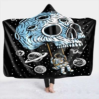 skull star universe moon hooded blanket 3d full printed wearable blanket adults men women kids boy girl blanket sofa blanket