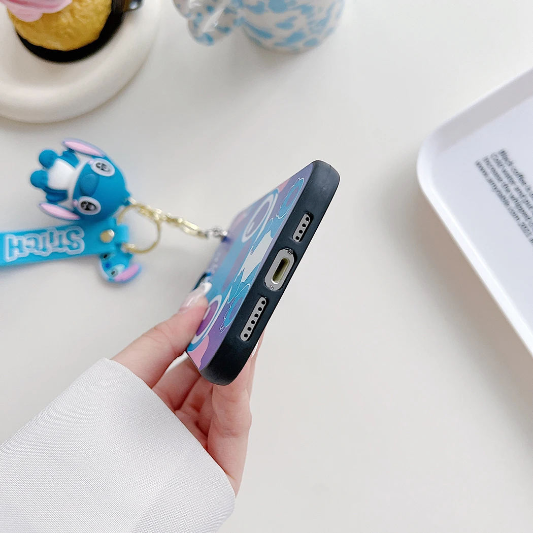 For Huawei Nova 11SE Y72 Honor X6A X7A X7B X8A X5 X9B X8B 90 100 200 lite Kawaii Stitch Case With Keychain