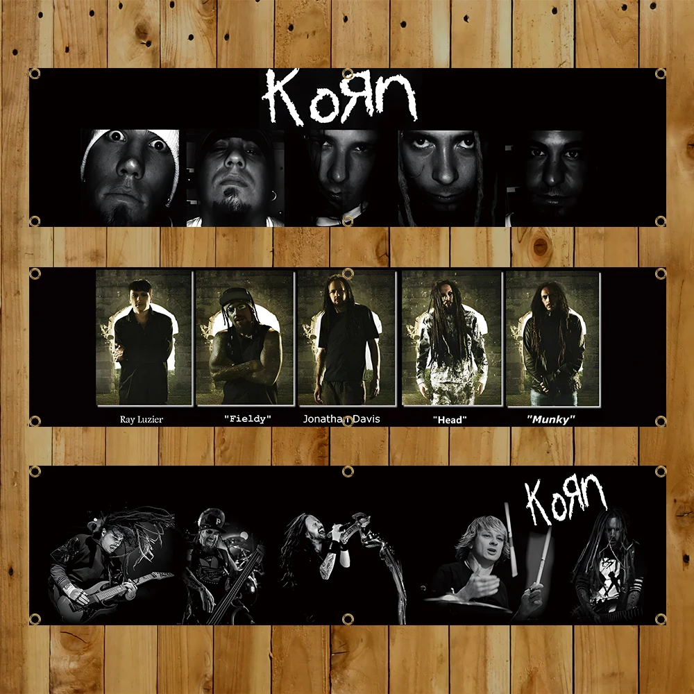 60x240 см K-korns хэви-метал группа флаг плакат гобелен полиэстер цифровая печать