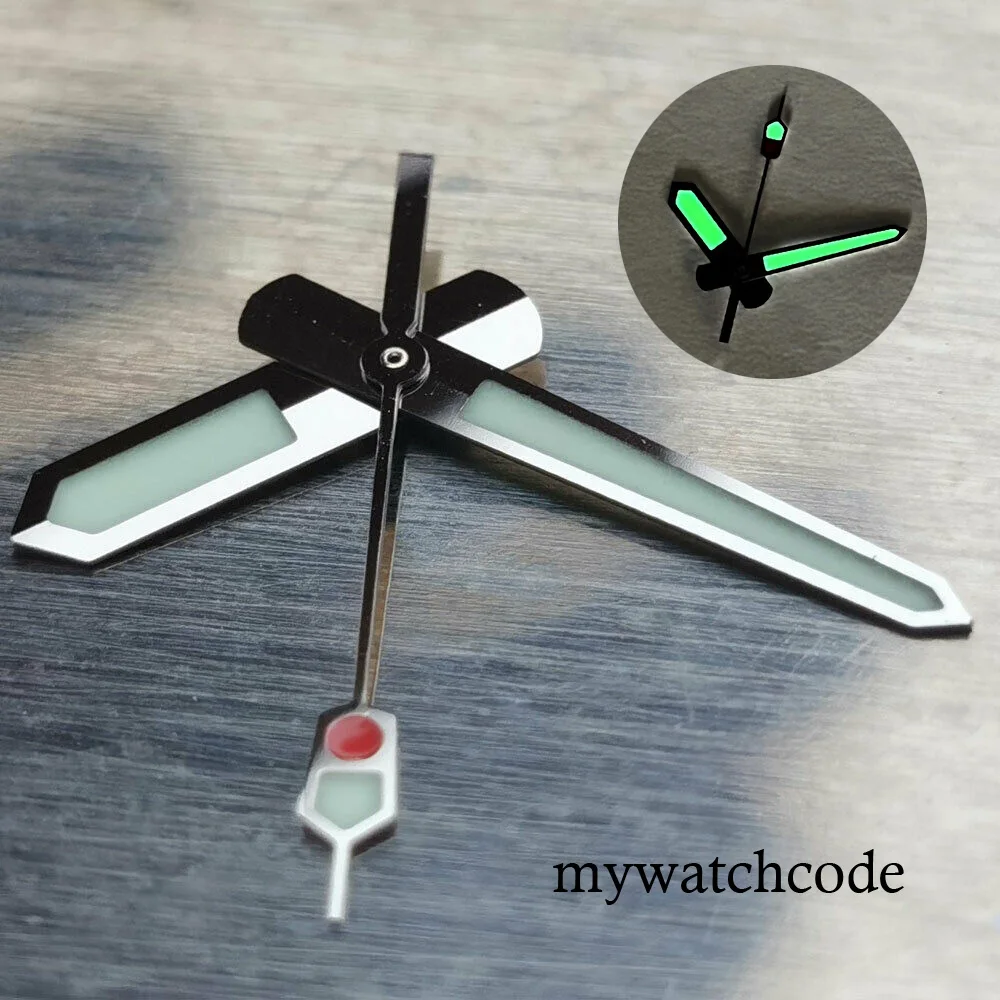 Japan C3 Green Luminous Silver Watch Hands Needles Fit NH35A NH36A 7S26 6R15 4R35 6309 7002 Movement Watch Replacements