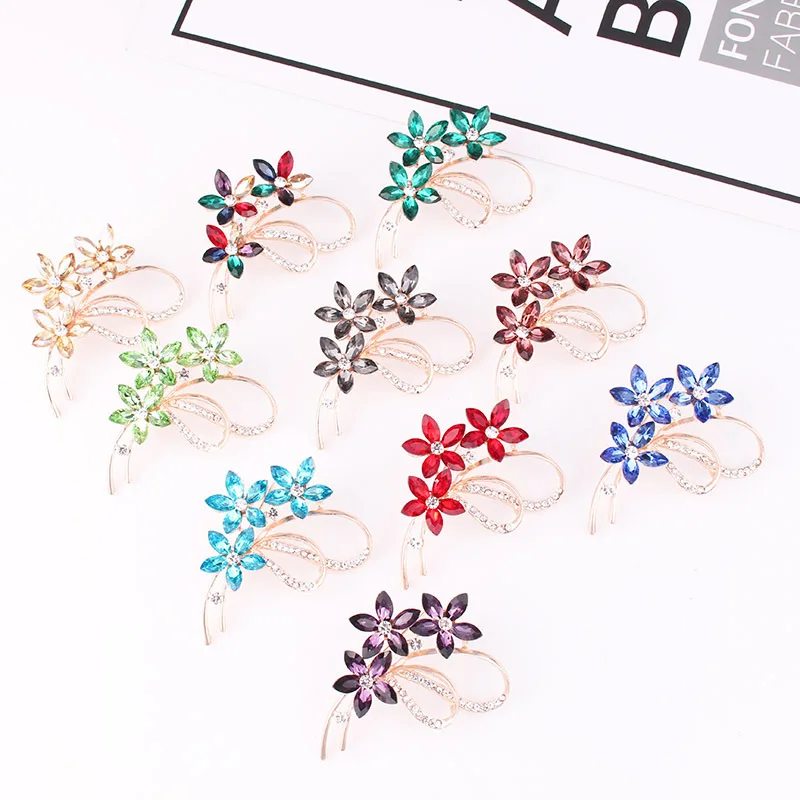 

Bouquet Brooches Pins Flower Crystal Brooch Women Fashion Brooch Pin Jewelry Gifts DIY Diamond inlaid Clothing Accessories