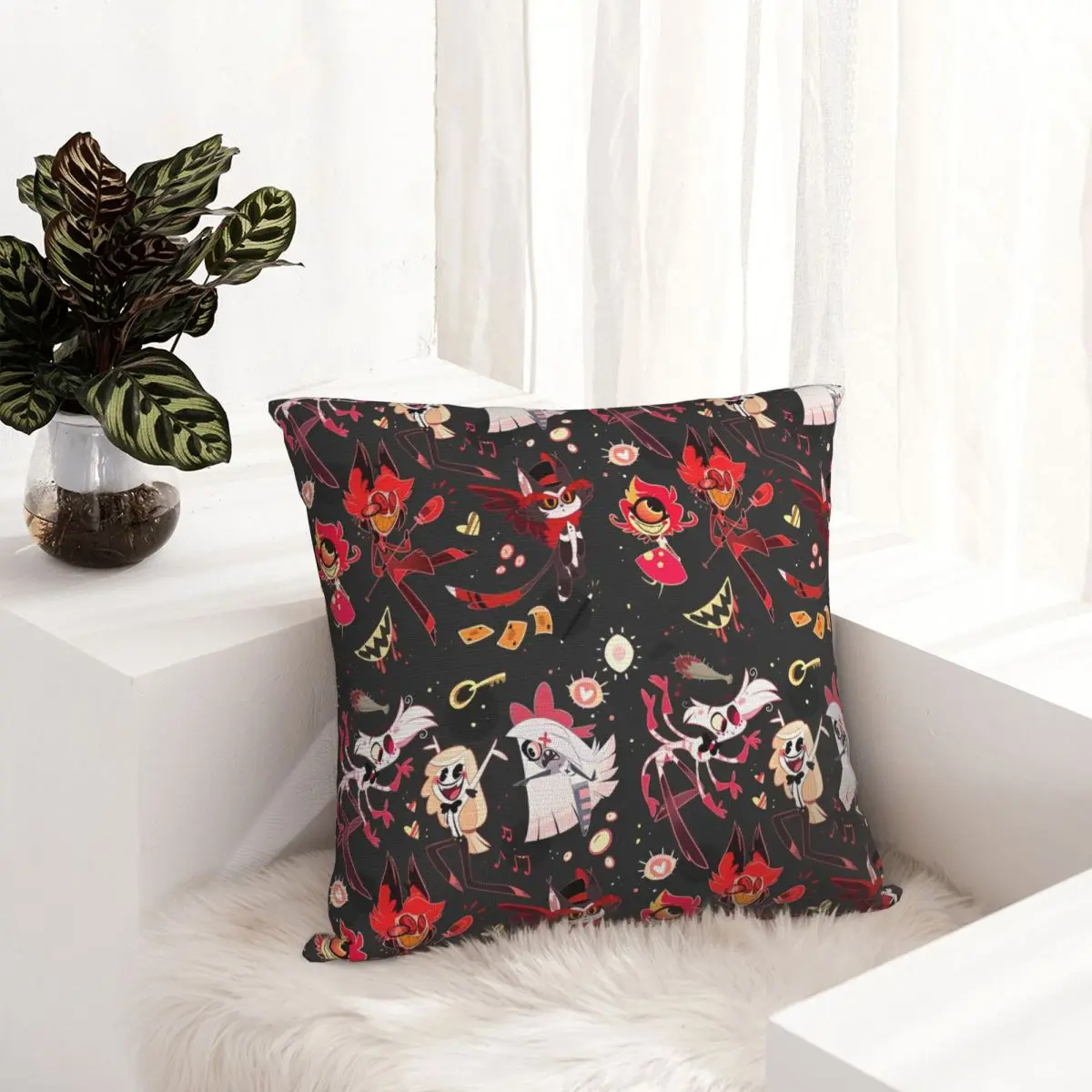 Черная комедия H-HazbinHotels наволочка с персонажами полиэстер чехол для подушки