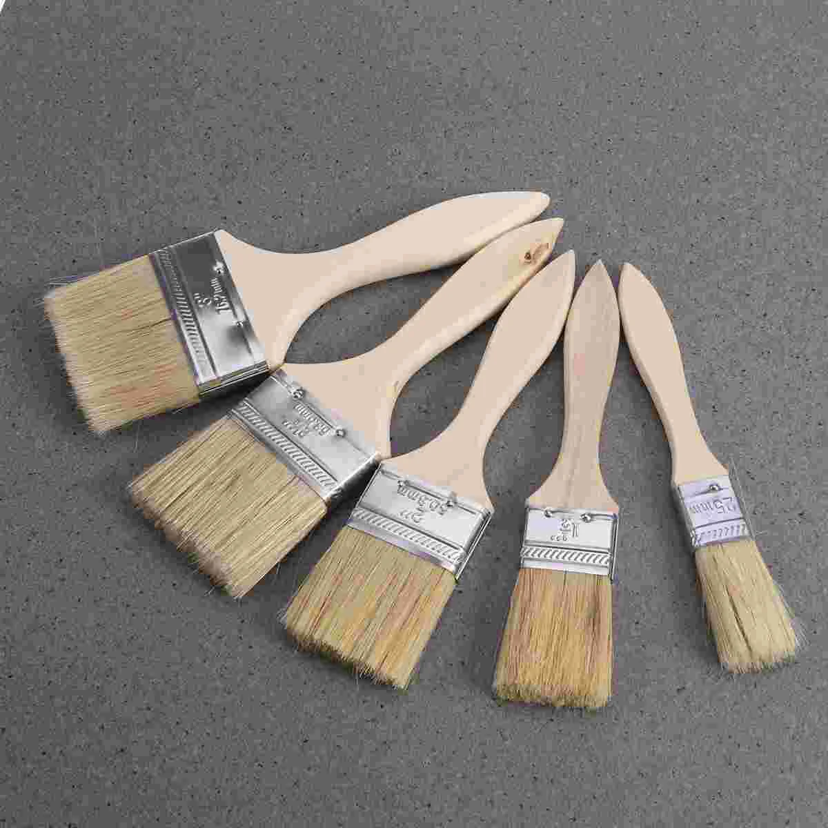 

Brush Brushes Painting Artist Wall Tool Set Touchup Nylon Chip Wax White Wood Home Bristlepaintbrush Variety Flat Supplies