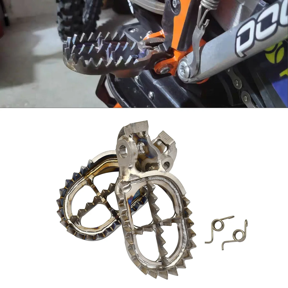 Фото Мотоциклетные подножки из титанового сплава TC4, подножки для Husqvarna TE FE TX FX TC FC 250 300 350 для GasGas MC EX EC №1