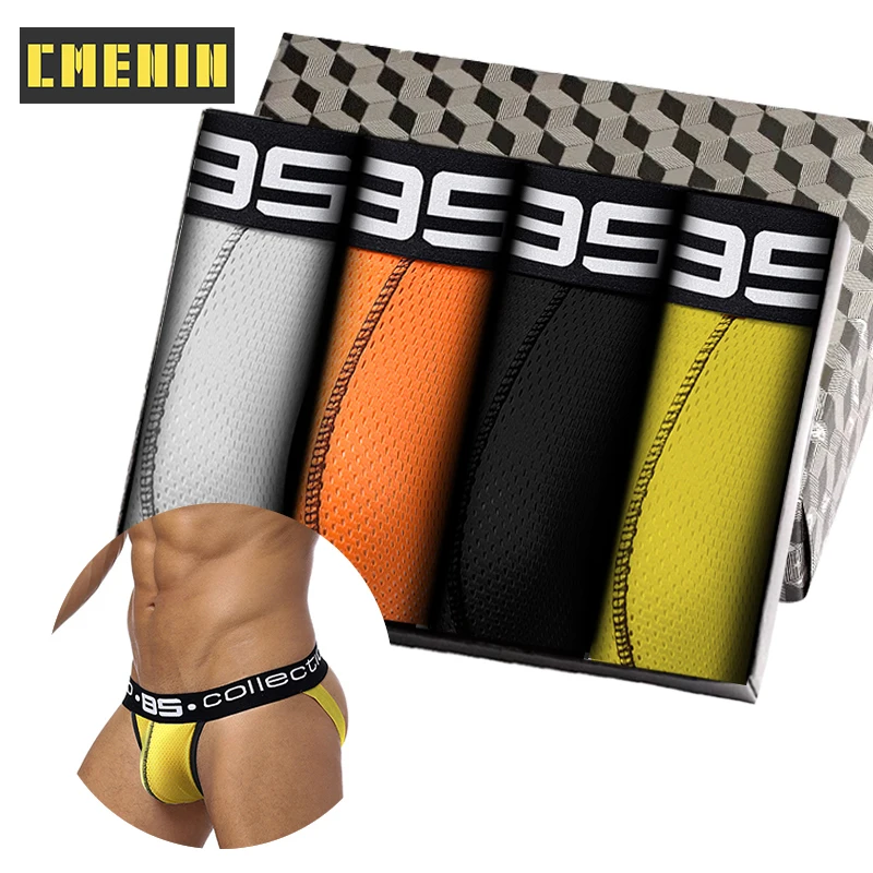 

Трусы-танга мужские с заниженной талией, хлопковые стринги, пикантное нижнее белье для геев, джоки, 4 шт.