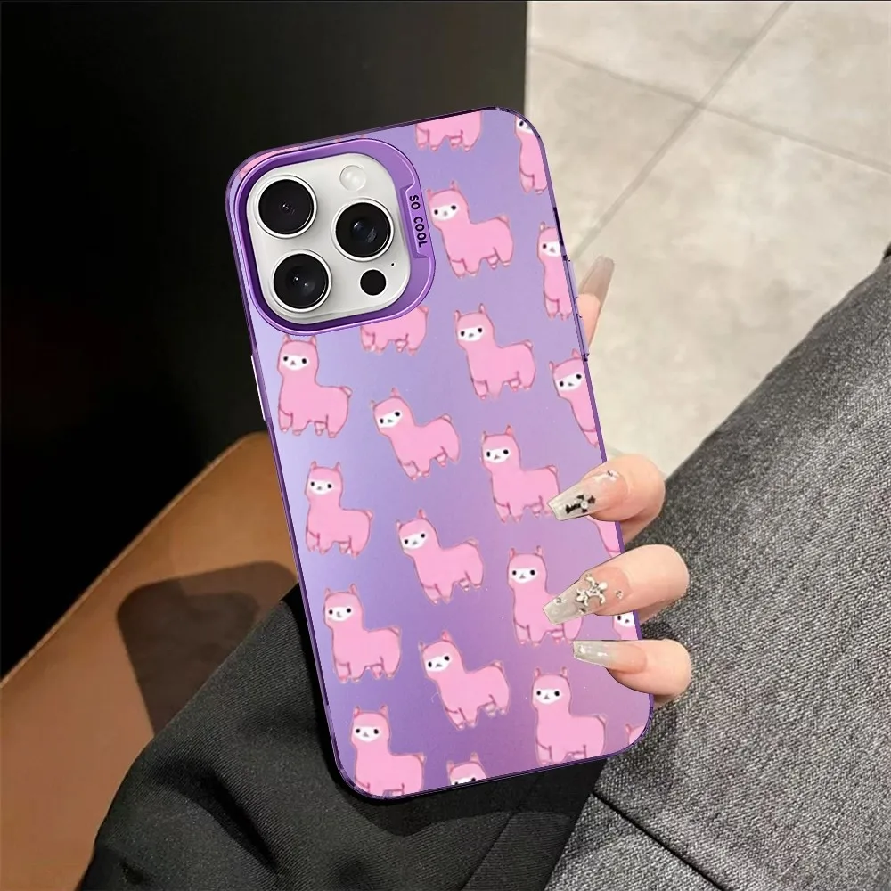Красочный чехол для телефона с изображением животных альпаки IPhone 16 15 14 13 12 11 Pro Max X