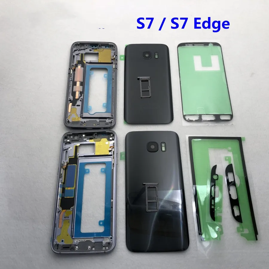 

For Samsung Galaxy S7 G930F G930FD G935 Back Cover G930 Full Housing Middle Frame S7 Edge G935FD G935F Battery Back Cover G9300