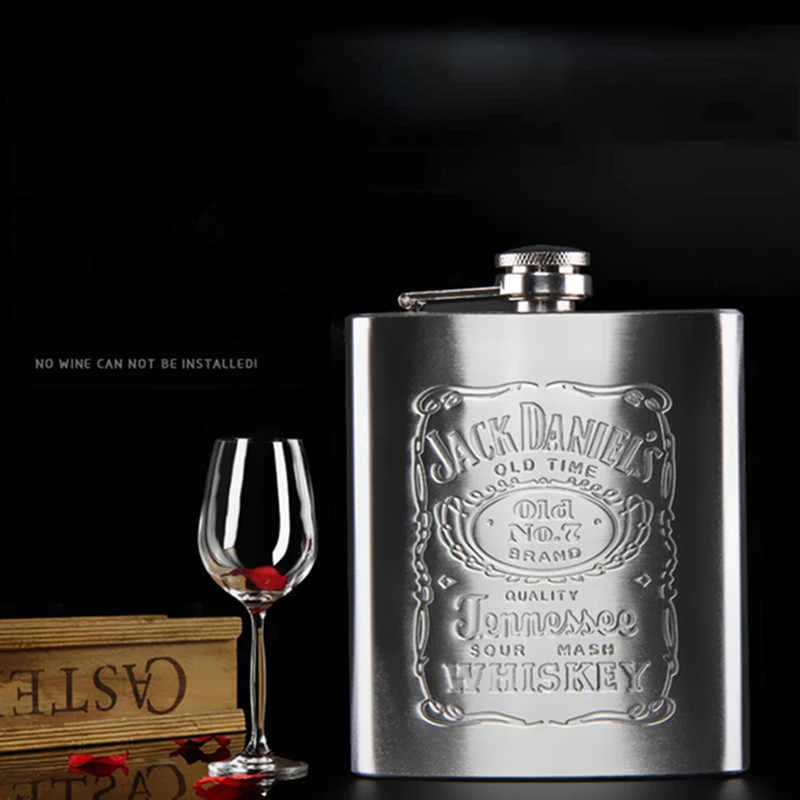 

Stainless Steel Hip Flask Portable 7 Oz Pocket Engraved Wine Drink Pot Alcohol Whiskey Vodka Flagon High Quality