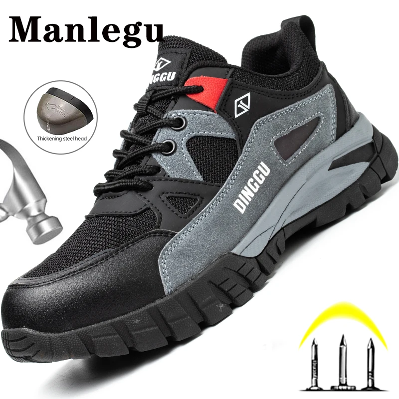 

Breathable Work Sneakers Indestructible construction Safety Shoes Men Work Safety Boots Steel Toe Anti-Smash Work Shoes Man 2022